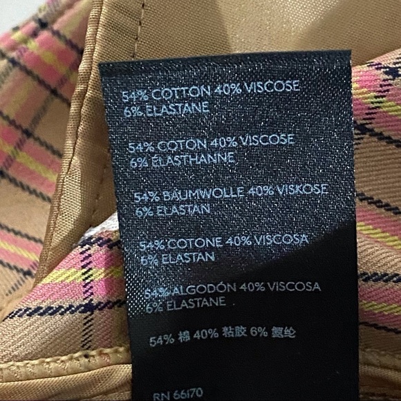 Anthropologie Essential Slim Plaid Stretch Pants - Picture 5 of 7